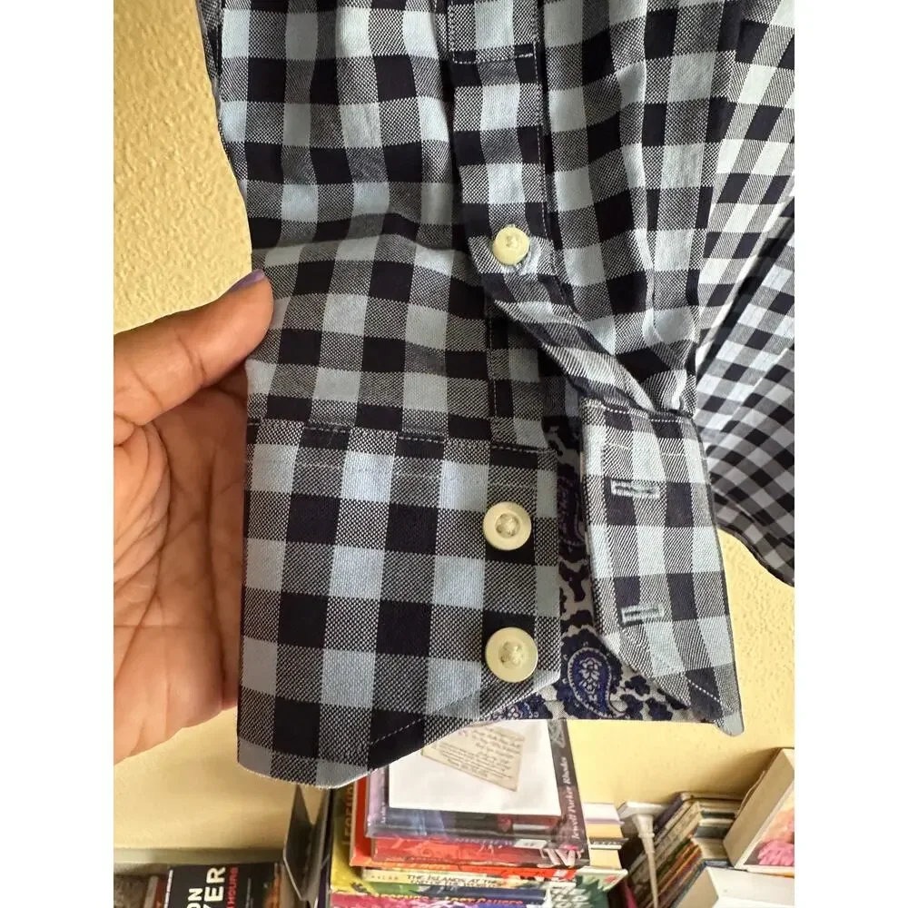 Thomas Dean checkered button down shirt - Large
